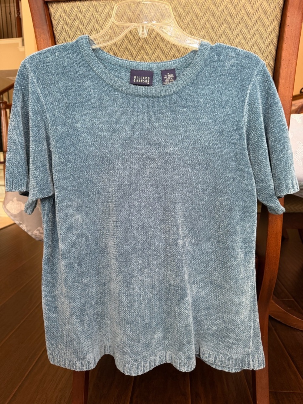 Hillard & Hanson Blue Chenille Sweater